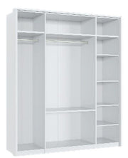 Rado 4 Door 2 Drawer White High Gloss Mirrored Wardrobe - 3154