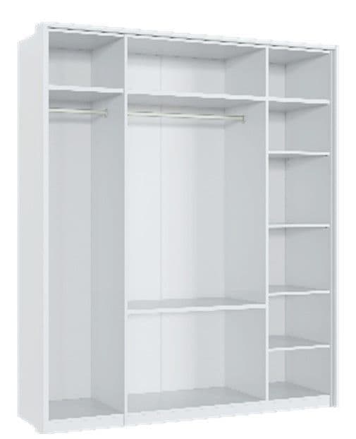 Rado 4 Door 2 Drawer White High Gloss Mirrored Wardrobe - 3154