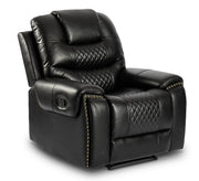 Stanley Manual Recliner Sofa Black Armchair