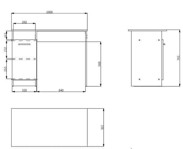 Reygo Matt White Computer Desk - 11008652