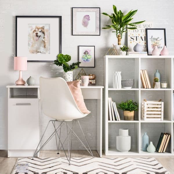 Reygo Matt White Computer Desk - 11008652