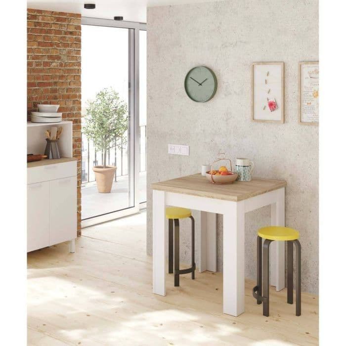 Riccardo White And Light Oak Effect Small Extending Dining Table - 3242