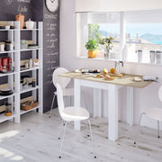 Riccardo White And Light Oak Effect Small Extending Dining Table - 3242