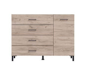 Romero Oak Effect 1 Door 4 Drawer Sideboard Storage Unit - 11012346