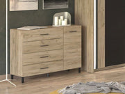 Romero Oak Effect 1 Door 4 Drawer Sideboard Storage Unit - 11012346