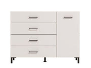 Romero White 1 Door 4 Drawer Sideboard Storage Unit - 11012347