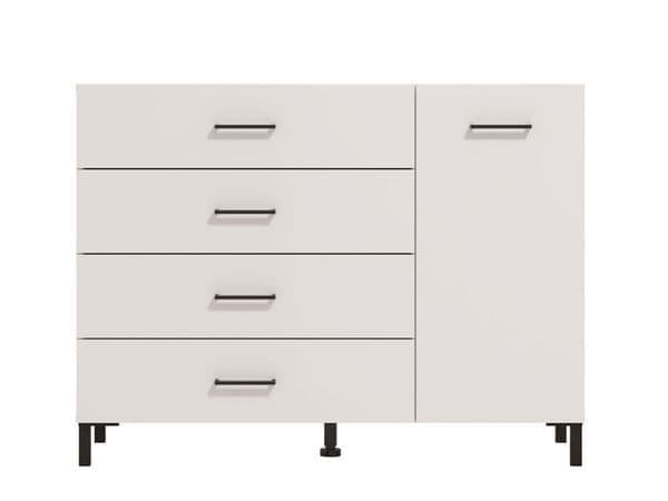 Romero White 1 Door 4 Drawer Sideboard Storage Unit - 11012347