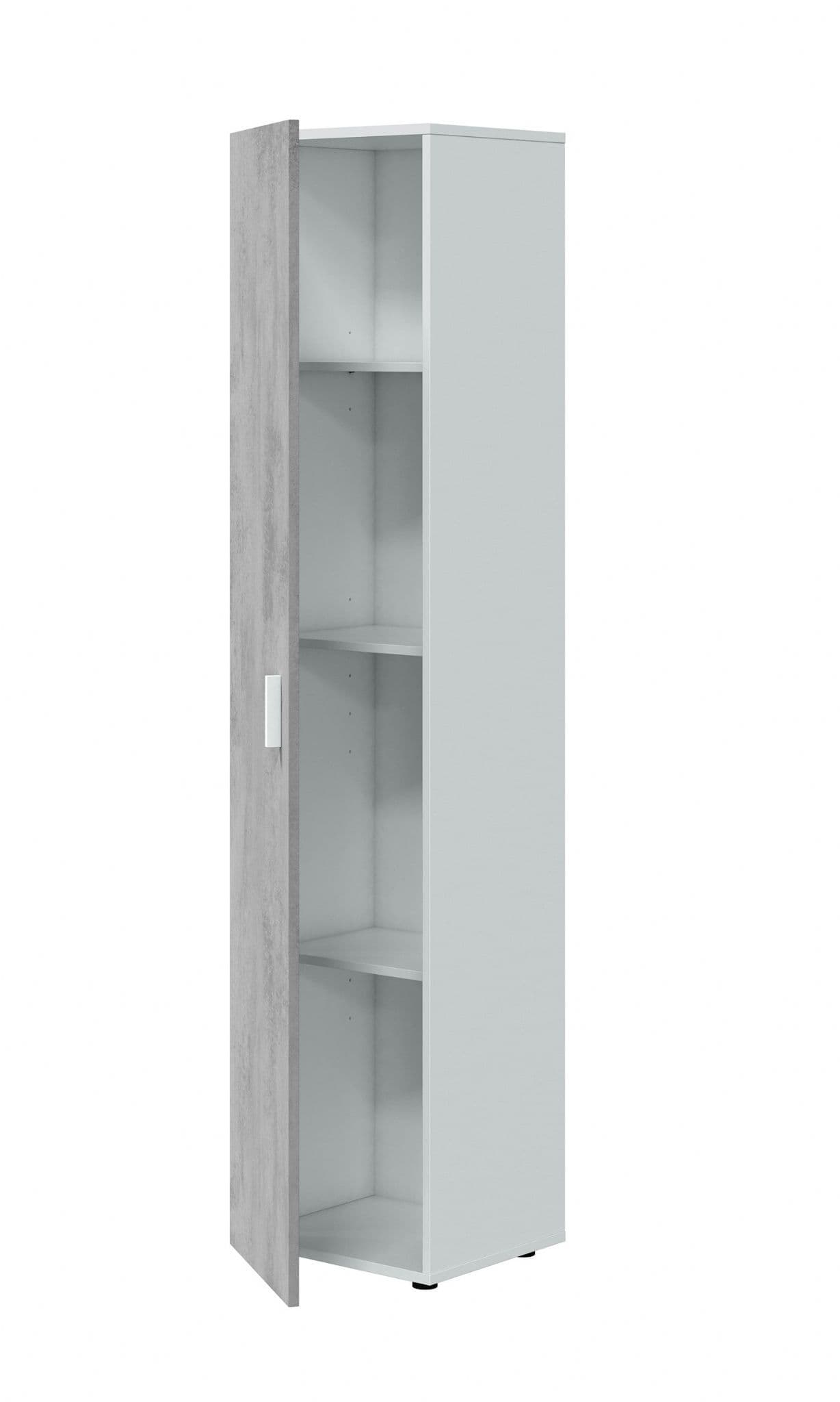 Ruben Narrow Grey & White 1 Door Universal Utility Storage Cupboard - 3245