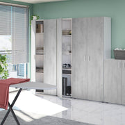 Ruben Narrow Grey & White 1 Door Universal Utility Storage Cupboard - 3245