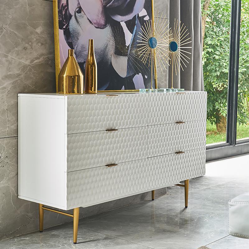 Detail view of Rutland Sideboard, Gold & White with modern sideboard