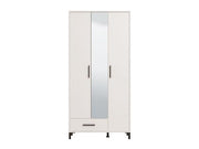 Saltbay White 3 Door Tall Shallow Depth Hallway Mirrored Wardrobe - 11014281