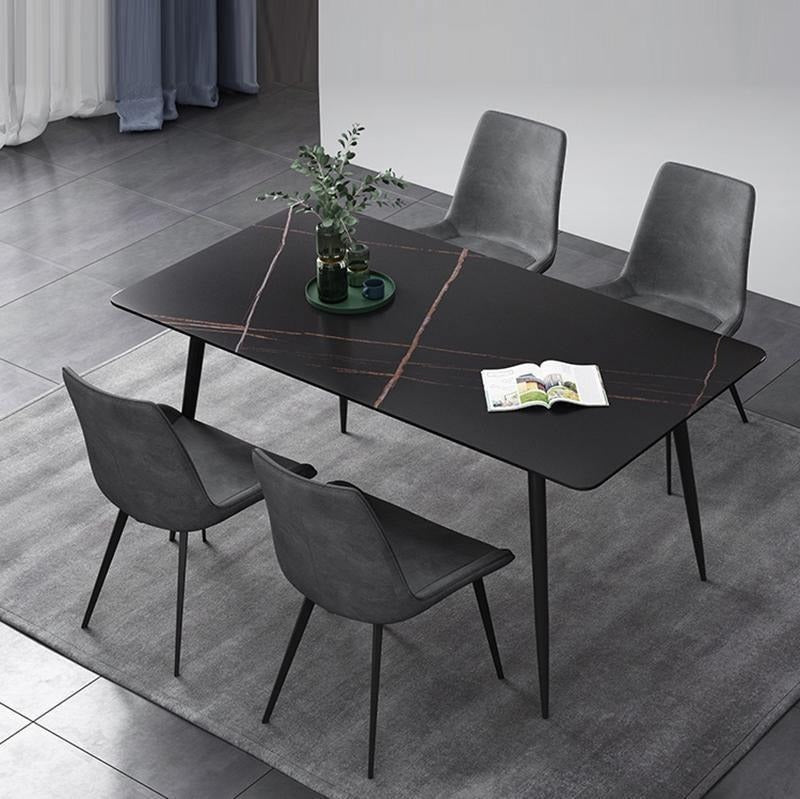 Samirah Dining Table, Sintered Stone with dining table chairs wooden