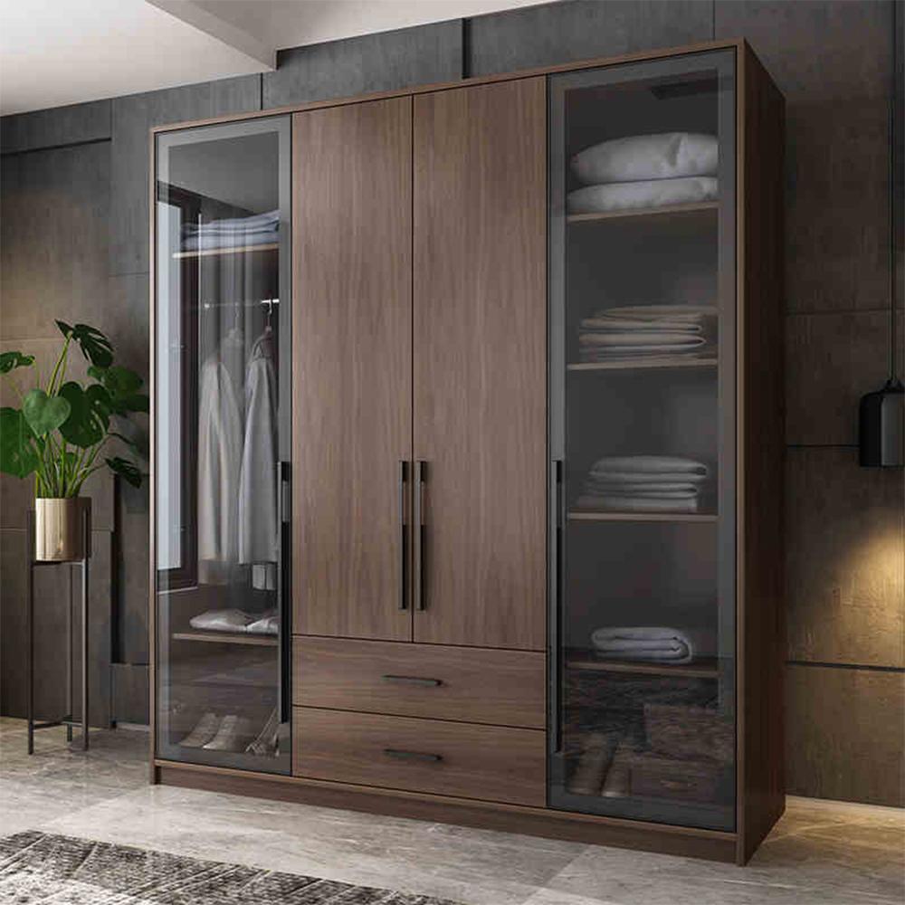 Sanders Wardrobe, Wooden & Black-Weilai Concept-Weilai Concept