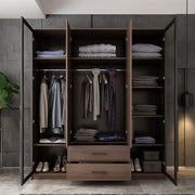 Sanders Wardrobe, Wooden & Black-Weilai Concept-Weilai Concept