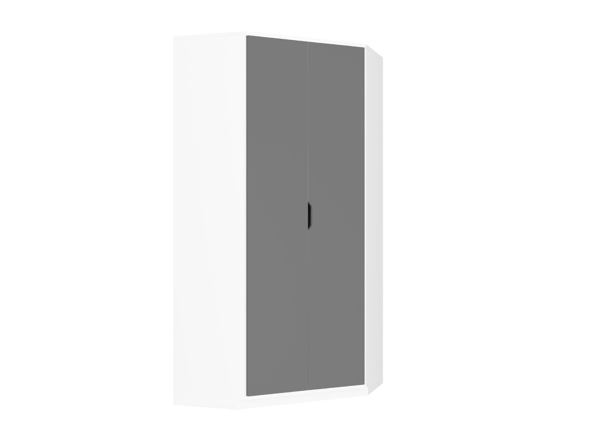 Santino High Gloss Grey And White Corner Wardrobe - 2944