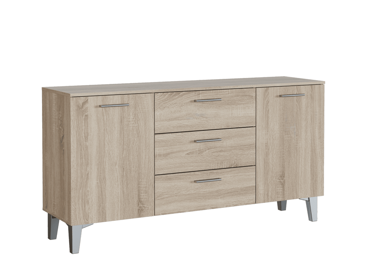 Santino Sonoma Oak Effect Large Wide 2 Door / 3 Drawer Sideboard - 3235