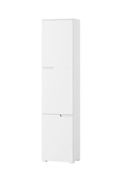 Santino Tall Narrow Bookcase with White Gloss Doors S13 - 2621