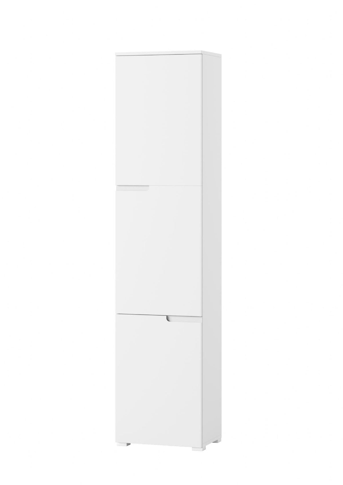 Santino Tall Narrow Bookcase with White Gloss Doors S13 - 2621