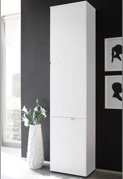 Santino Tall Narrow Bookcase with White Gloss Doors S13 - 2621