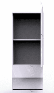 Santino White Gloss Slim Tallboy Storage Unit with Cupboard and Drawers S11 - 2642