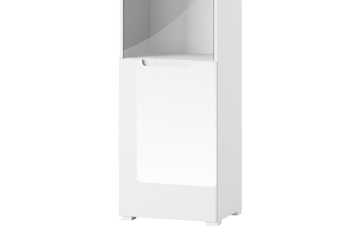 Santino White Gloss Tall 1 Glass Door Display Unit S25 - 2951