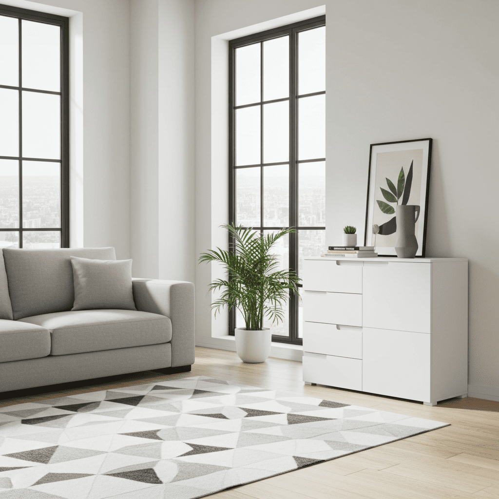 Santino White High Gloss Narrow Sideboard S5 - 2618
