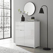 Santino White High Gloss Tall 2 Door Sideboard S7 - 2923