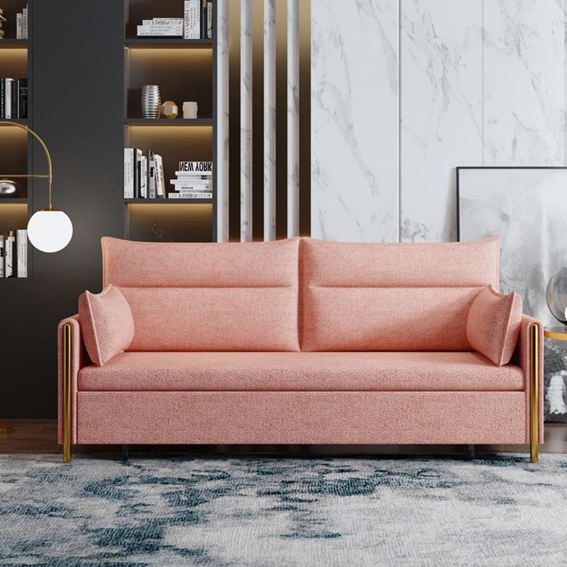 Detail view of Two Seater Sofa Bed, Linen with corner sofa bed with storage