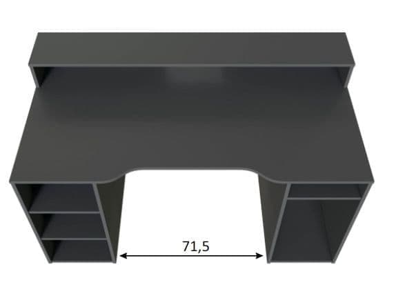 Sega Dark Grey Gaming Desk With Hutch - 3079