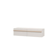 Seura Cashmere And Oak Effect Wall Mounted Floating Wide Large TV Unit - 11013551