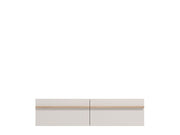Seura Cashmere And Oak Effect Wall Mounted Floating Wide Large TV Unit - 11013551