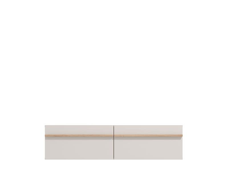 Seura Cashmere And Oak Effect Wall Mounted Floating Wide Large TV Unit - 11013551