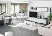 Simons Concrete Grey And White TV Entertainment Cabinet - 3217