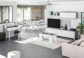 Simons Concrete Grey And White TV Entertainment Cabinet - 3217
