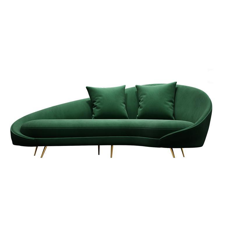 Slender Modern Curved Two Seater, Three Seater Sofa, Velvet with curved sofas