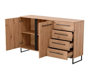 Sorrento Oak Effect 2 Door 4 Drawer Sideboard - 11008230