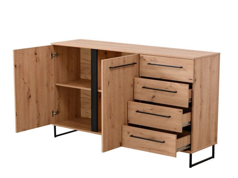 Sorrento Oak Effect 2 Door 4 Drawer Sideboard - 11008230