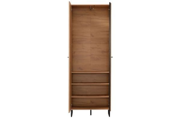 Sorrento Oak Effect Tall Slim 2 Door Wardrobe - 11008256