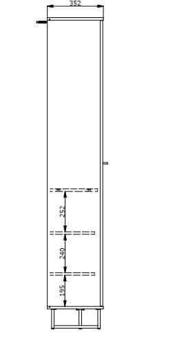 Sorrento Oak Effect Tall Slim 2 Door Wardrobe - 11008256
