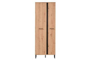 Sorrento Oak Effect Tall Slim 2 Door Wardrobe - 11008256