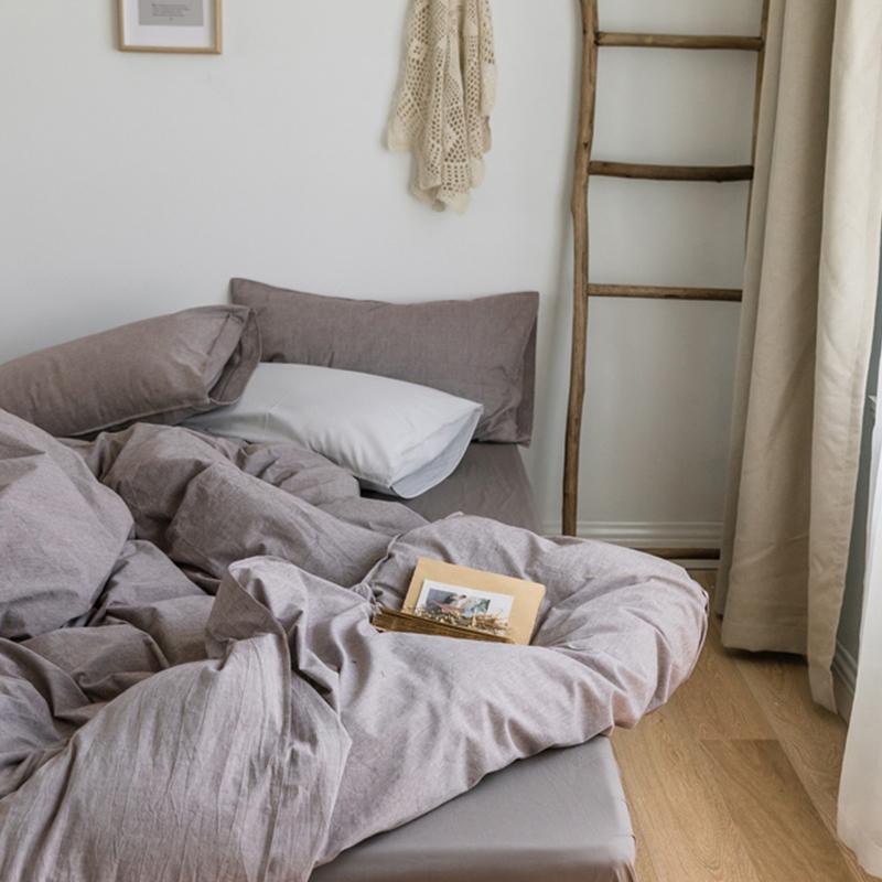 ST214 Linen Duvet Cover + Bed Sheet + 2 Pillowcases, King-Weilai Concept-Weilai Concept