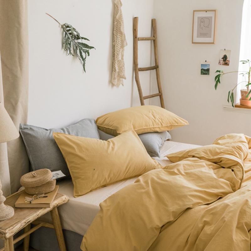 ST214 Linen Duvet Cover + Bed Sheet + 2 Pillowcases, King-Weilai Concept-Weilai Concept