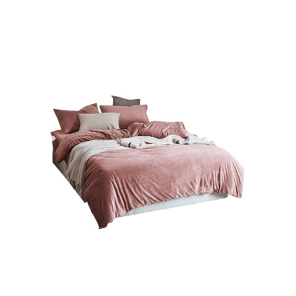 ST254 Velvet Duvet Cover + Bed Sheet + 2 Pillowcases, King-Weilai Concept-Weilai Concept