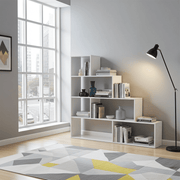 Step Bookcase White Gloss Lounge Furniture - 2600