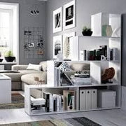 Step Bookcase White Gloss Lounge Furniture - 2600