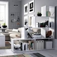 Step Bookcase White Gloss Lounge Furniture - 2600
