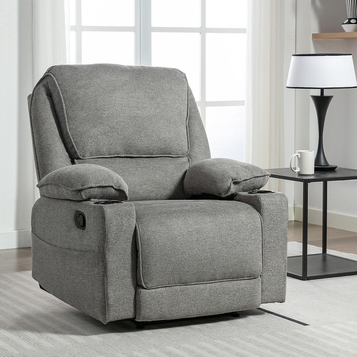 Stanley Manual Recliner Sofa Grey Armchair