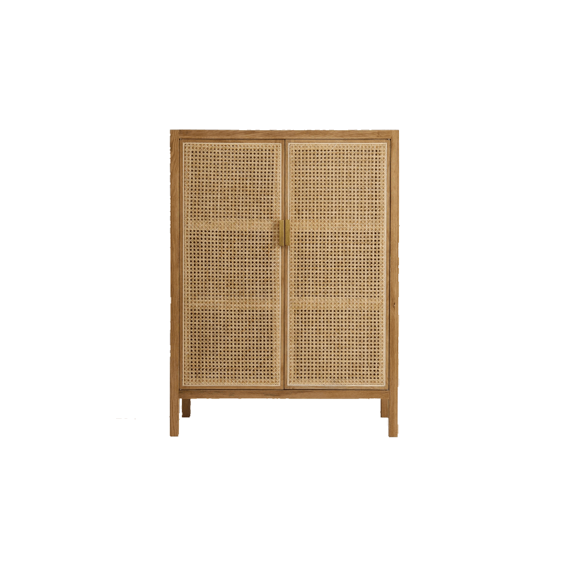 T3 Rattan Sideboard, Hallway Storage, Shoe Storage, side view of 70s sideboard