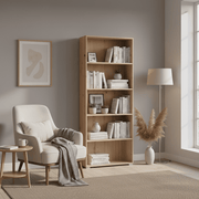 Thomas Artisan Oak Effect Slim 176.5cm Tall Bookcase - 11011479