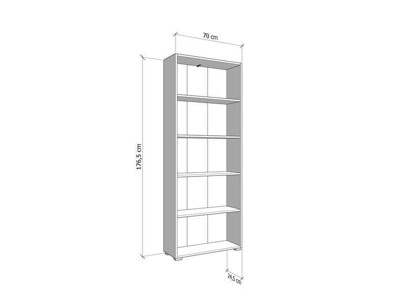 Thomas Artisan Oak Effect Slim 176.5cm Tall Bookcase - 11011479